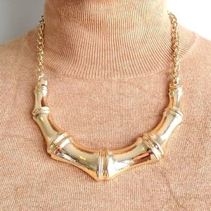 Gold Toned Bone Design Necklace